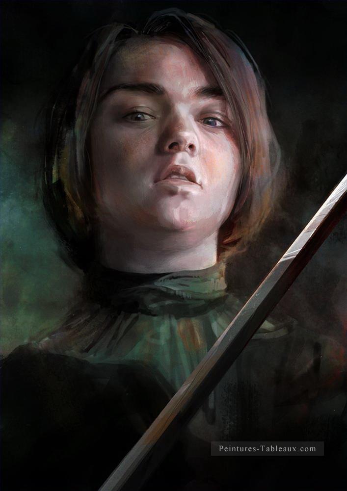 Arya Stark enfance Le Trône de fer Peintures à l'huile